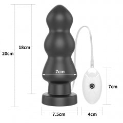 Lovetoy Products 7.8'' King Sized Vibrating Anal Rigger Butt Plug - Black