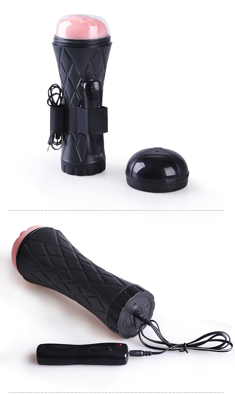 Passions Cup Vagina Pocket Pussy with Wired Remote Control