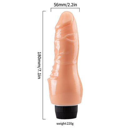 Lance's Cock QSDZ-012 Ultra Realistic Vibrating 7.3'' Dildo - Light