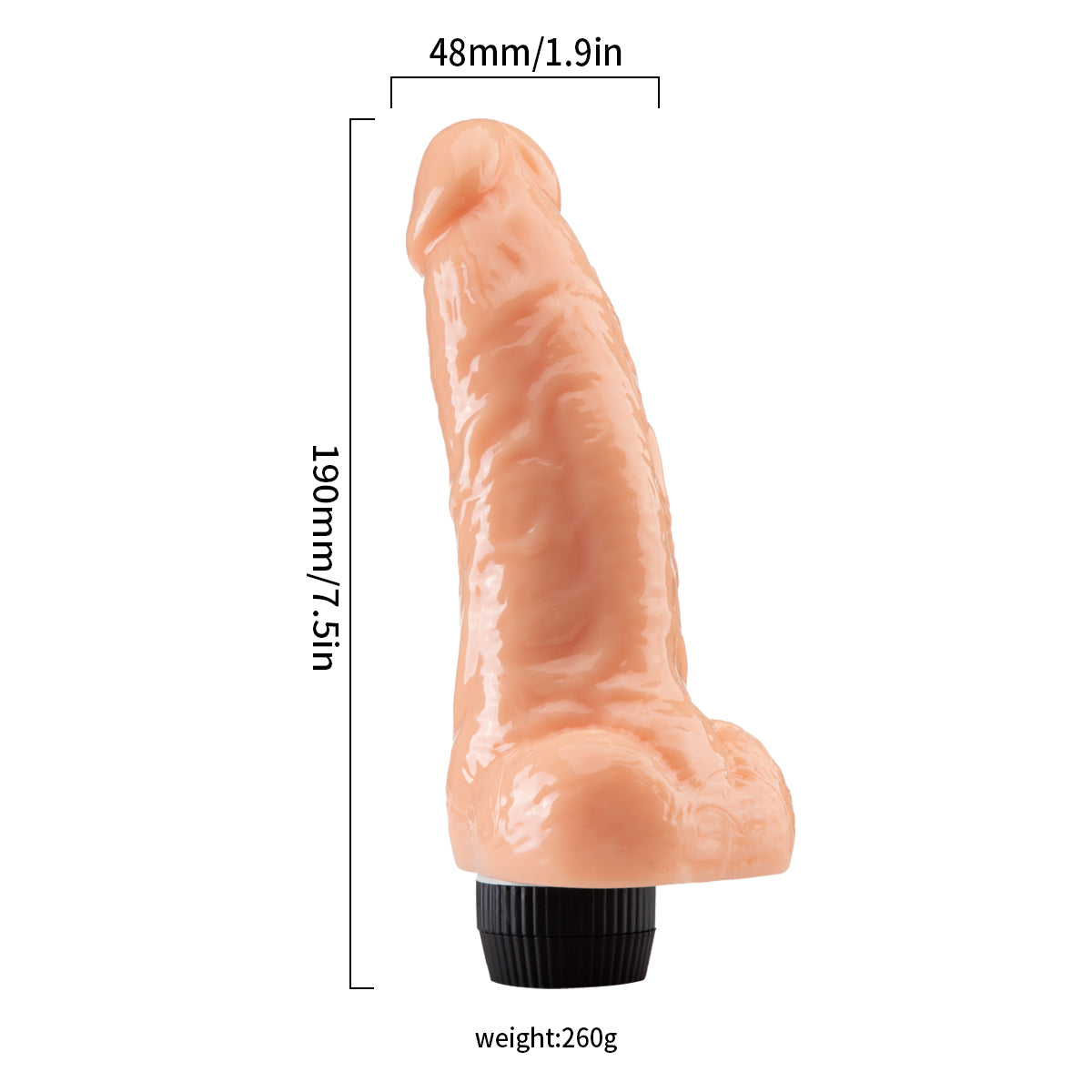 Lance's Cock QSDZ-019 Ultra Realistic Vibrating 7.9'' Dildo with Balls - Light