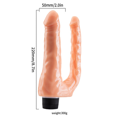 Double Penis QSDZ-013 Vibrating 8.7'' Double Vibrator - Light