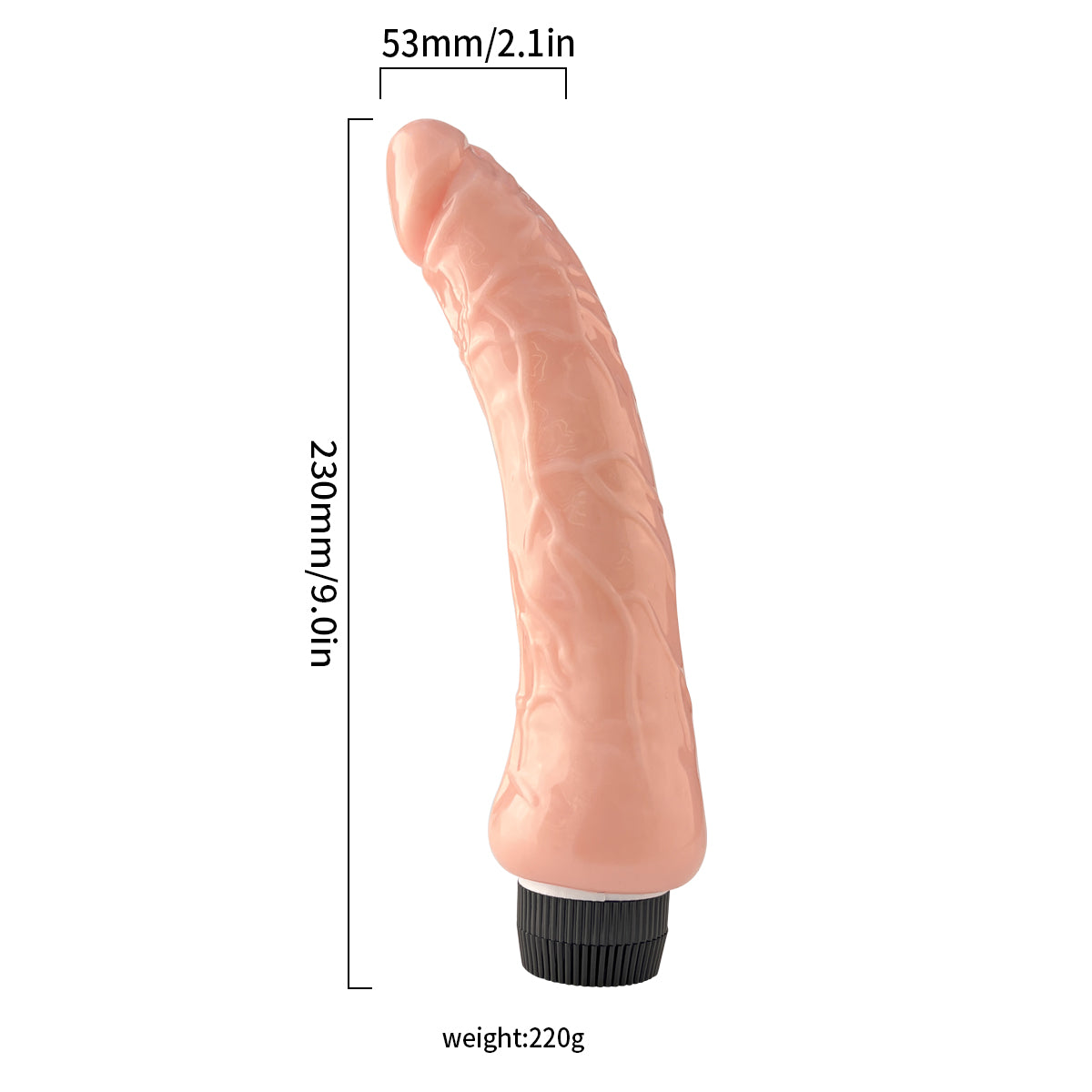 Lance's Cock QSDZ-009 Ultra Realistic Vibrating 8.9'' Dildo - Light