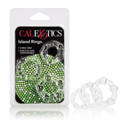 CalExotics Silicone Island Cock Rings 3pk - Clear