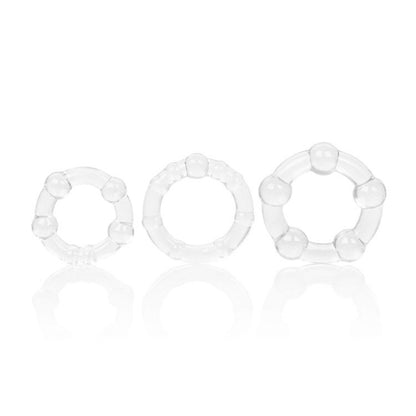 CalExotics Silicone Island Cock Rings 3pk - Clear