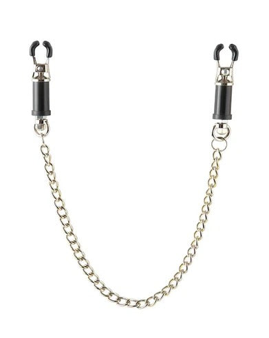 Pipedream Fetish Fantasy Series Nipple Barrel Clamps - Black &amp; Silver