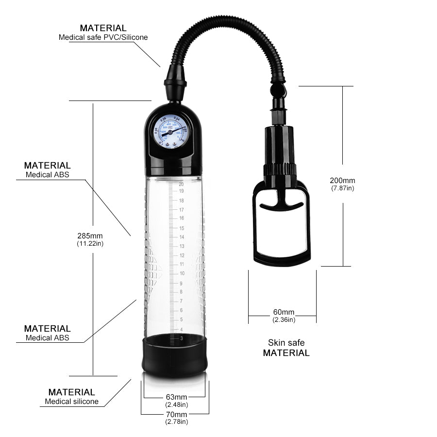 Powerup Penis Pump Enlargement System with Pressure Gauge
