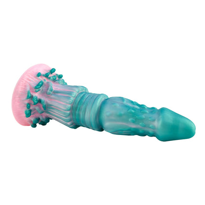 Liquid Silicone 8.3'' Medium Dragon Dildo - Blue & Pink