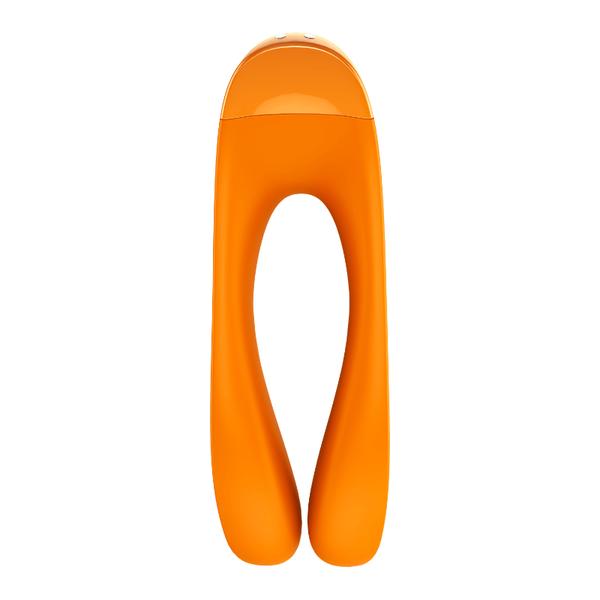 Satisfyer Candy Cane Rechargeable Finger Vibrator - Orange