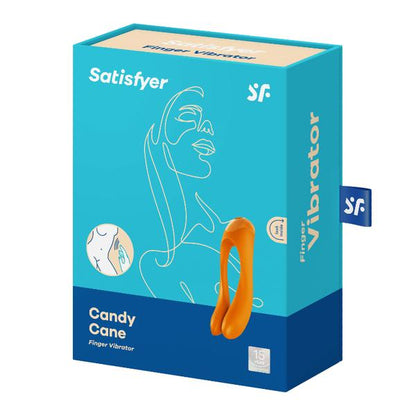 Satisfyer Candy Cane Rechargeable Finger Vibrator - Orange