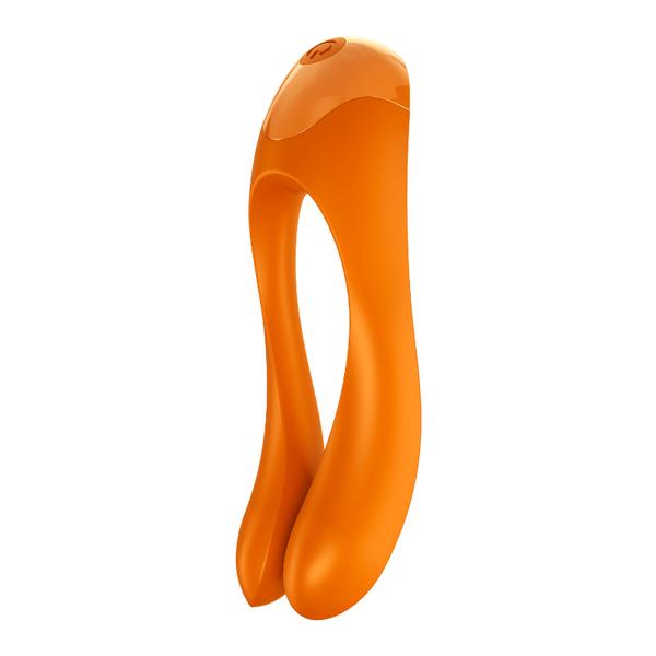 Satisfyer Candy Cane Rechargeable Finger Vibrator - Orange