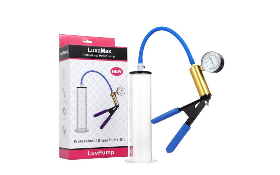 LuxaMax 2.5 Professional Brass Power Handle Pump with PSI Gauge