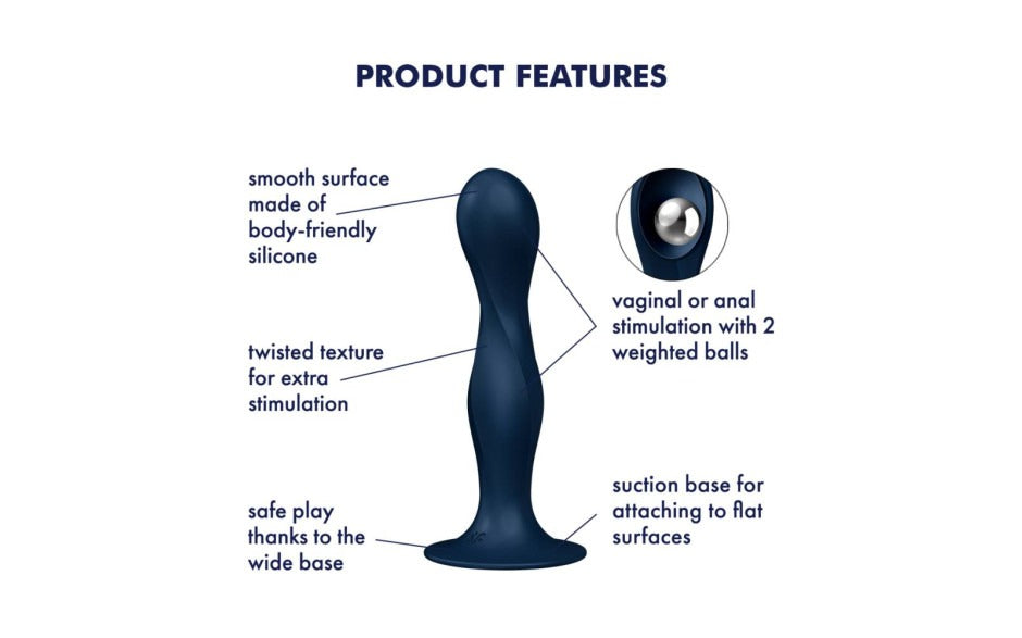 Satisfyer Double Ball-R Weighted Dildo - Blue