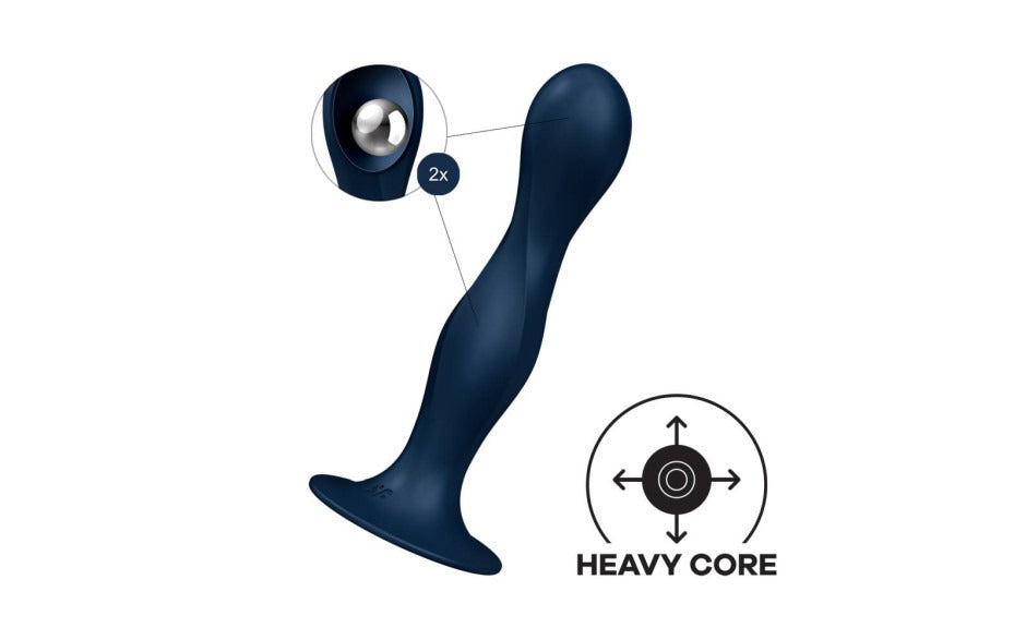 Satisfyer Double Ball-R Weighted Dildo - Blue