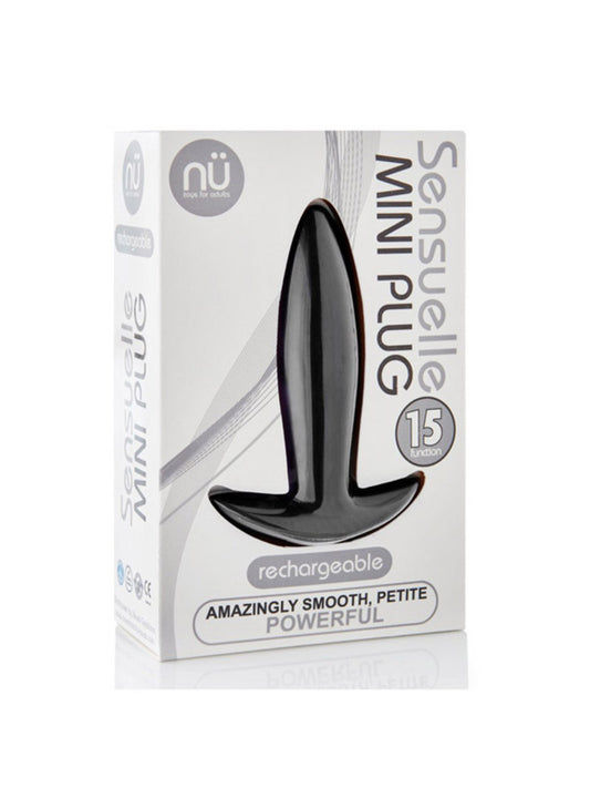 Nu Sensuelle 15 Function Rechargeable Mini Anal Plug - Black