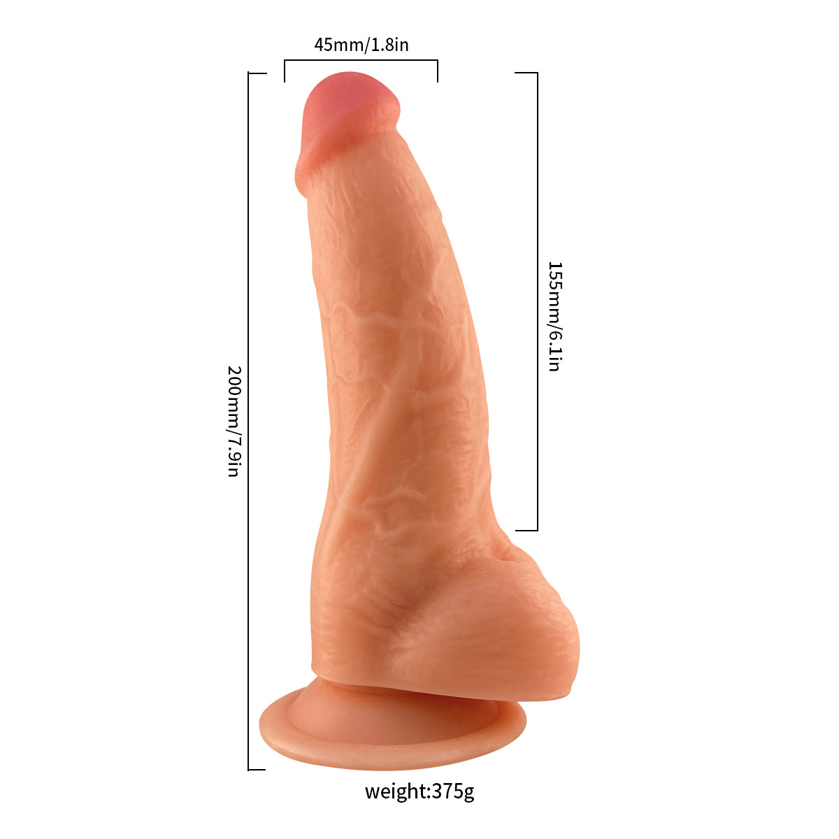 Mars Dildo 7.9" Harness Series Strap-On Realistic Vibrating Dildo