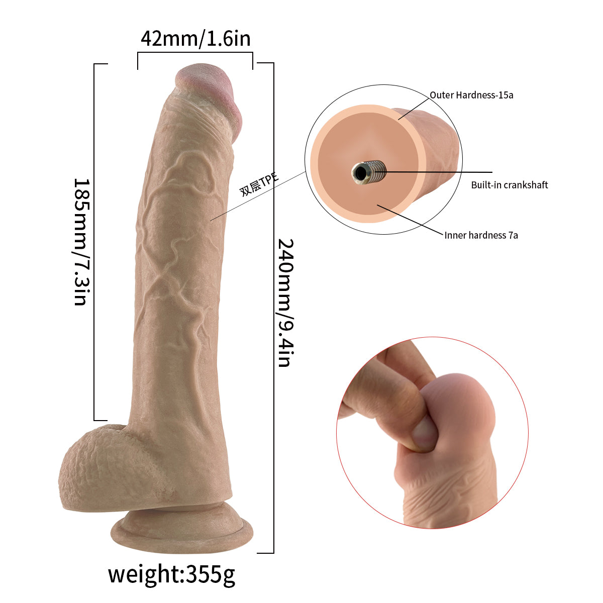 Ultra Realistic 9.4" Dildo with Balls