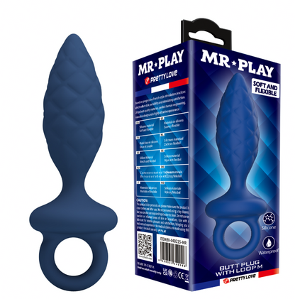 Mr Play Michael Silicone Butt Plug with Loop