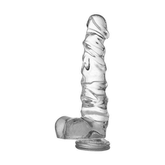 Lance's Cock D006 Ultra Realistic 8.8'' Dildo with Balls - Small - Clear