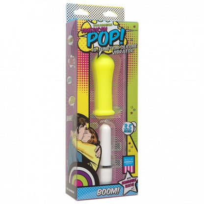 Doc Johnson American Pop! Boom 10 Function Silicone Vibrator - Yellow