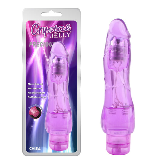 Crystal Jelly 7.8" Precious Purple Vibrator