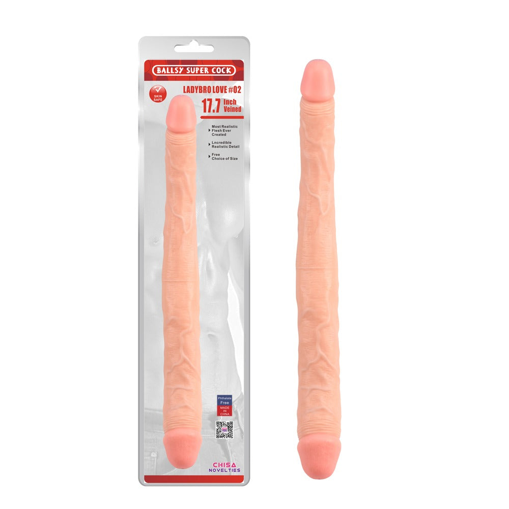 Ballsy Super Cock Lovebro 17.7" Tapered Double Ended Dildo #2