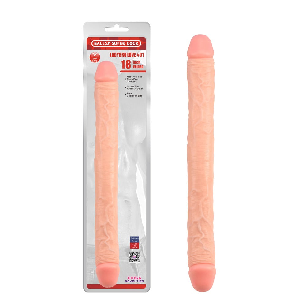 Ballsy Super Cock Lovebro 18" Double Ended Dildo #1