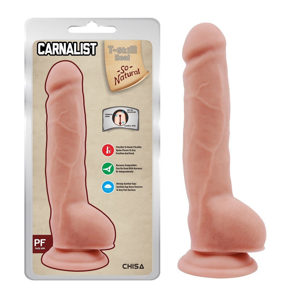 T-Skin Real Feel Carnalist 9" Suction Cup Dildo