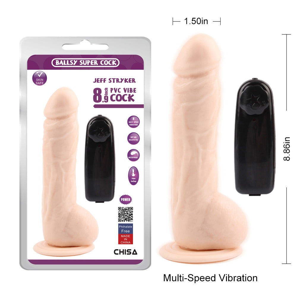 Jeff Stryker 8.9" Vibrating Ballsy Super Cock