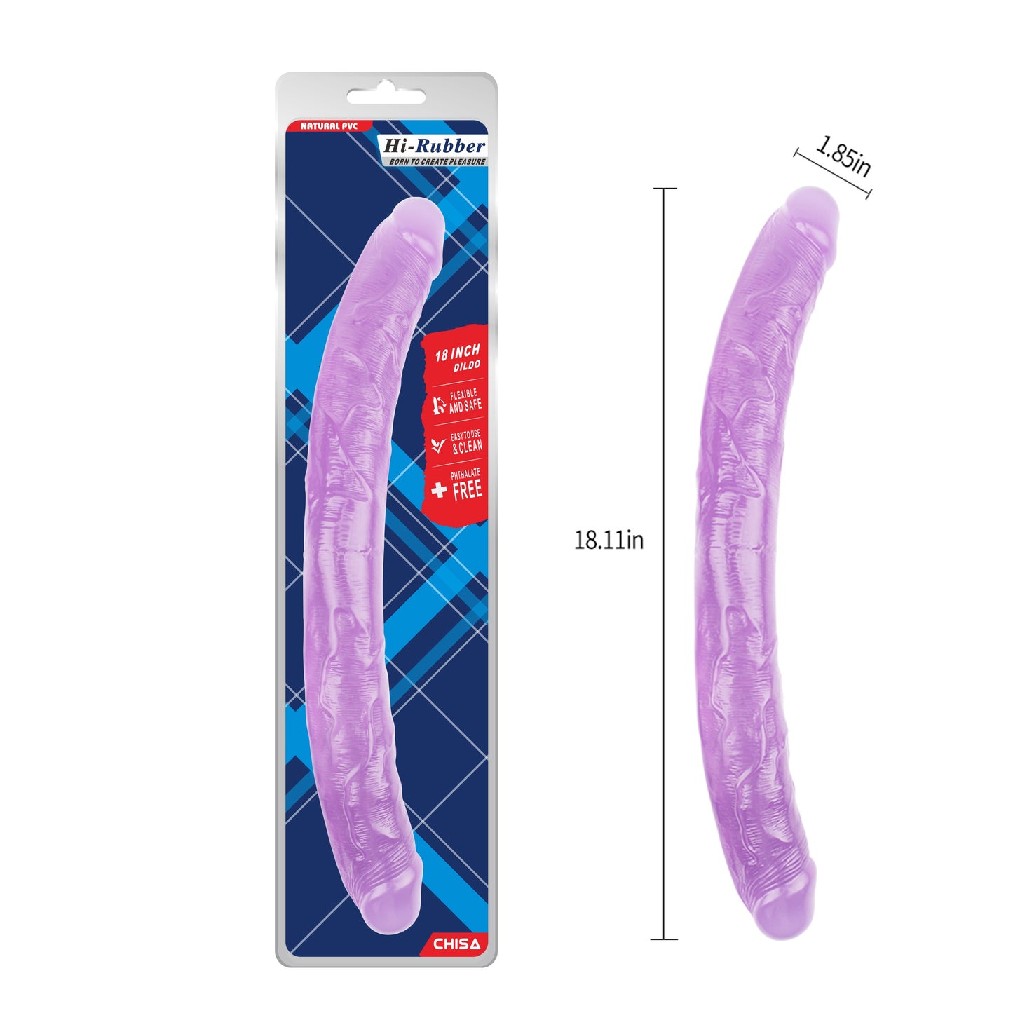 Hi Rubber 18" Double Ended Dildo