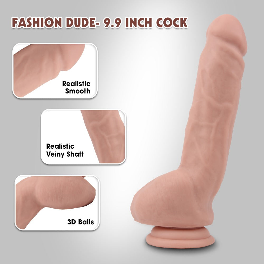 Fashion Dude Dual Density 9.9" Dildo with Balls