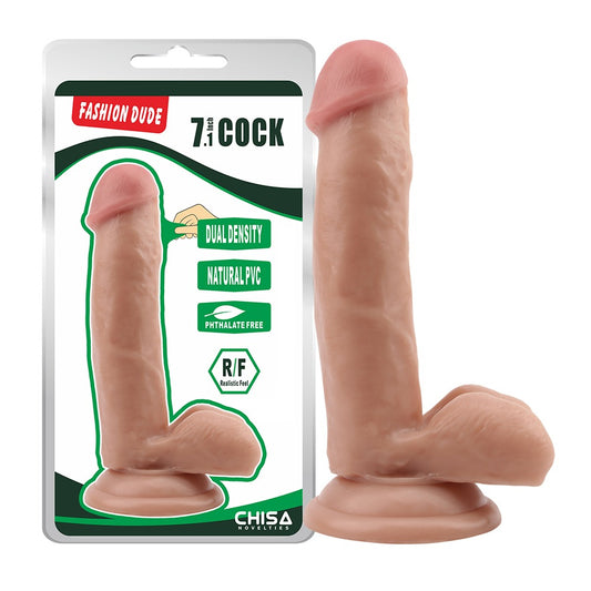 Fashion Dude Dual Density 7.1" Dildo with Balls