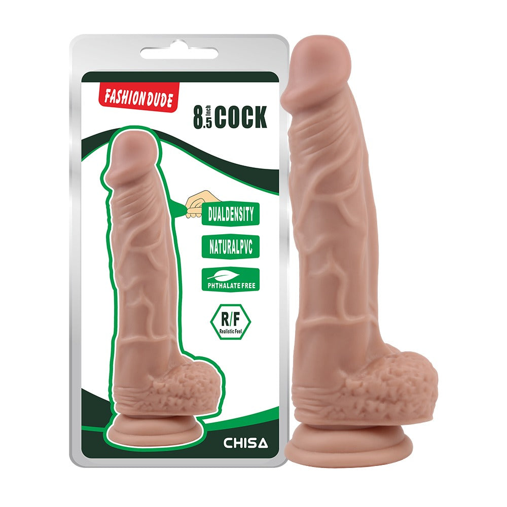 Fashion Dude Dual Density 8.5" Dildo with Balls