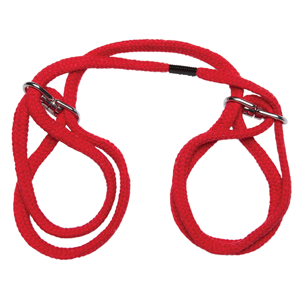 Doc Johnson Japanese Style Bondage 100% Cotton Wrist or Ankle Cuffs - Red