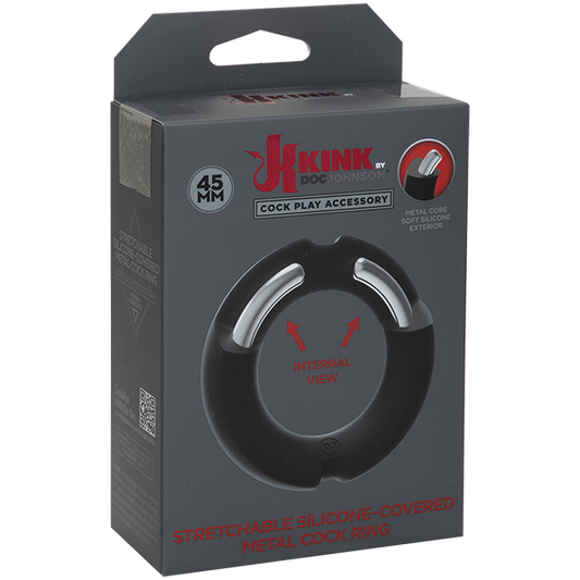 Kink by Doc Johnson Stretchable Silicone-Covered Metal C-Ring - 45 mm