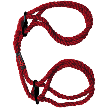 Kink by Doc Johnson Hogtied Bind & Tie 6mm Hemp Wrist or Ankle Cuffs - Red