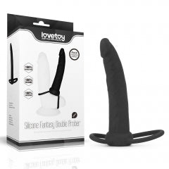 Lovetoy Products Silicone Fantasy Double Prober Cock Ring - Black