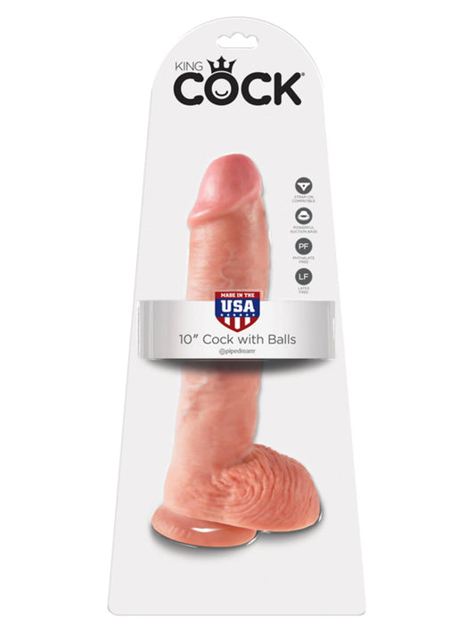 Pipedream King Cock 10″ Cock with Balls - Light