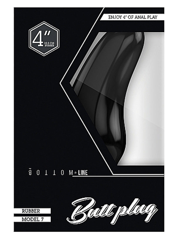 Shots Toys Bottom Line 4" Buttplug - Model 7 - Black