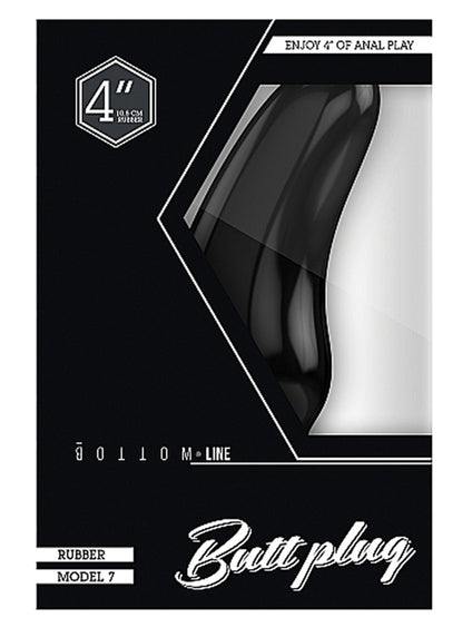 Shots Toys Bottom Line 4" Buttplug - Model 7 - Black