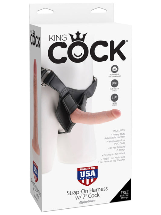 King Cock Strap-On Harness w 7 Inch Cock-0