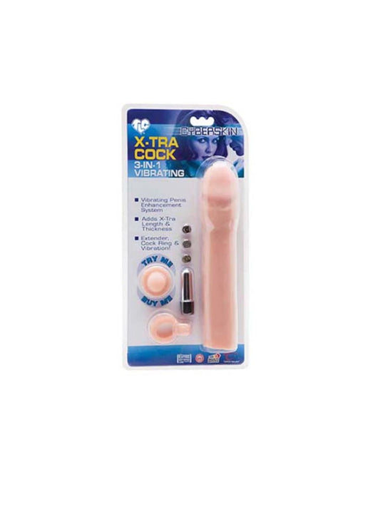 Cyberskin 3 Inch X-tra Cock 3 In 1 Vibrating Extension-0