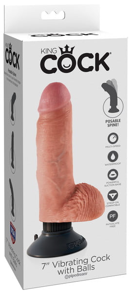 King Cock 7 Inch Vibrating Cock with Balls-0