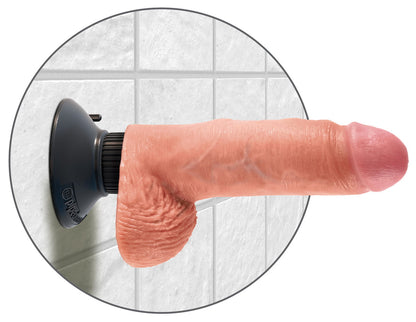 King Cock 7 Inch Vibrating Cock with Balls-7815