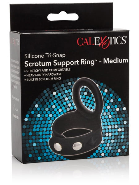 CalExotics Silicone Tri-Snap Scrotum Support Ring-0