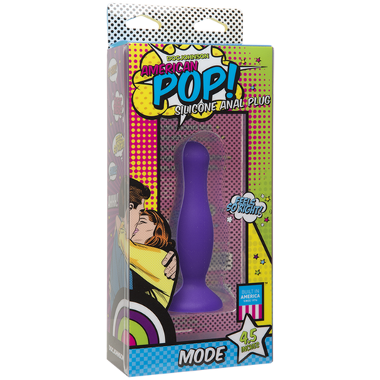 Doc Johnson American Pop! Mode 4.5" Silicone Anal Plug - Purple