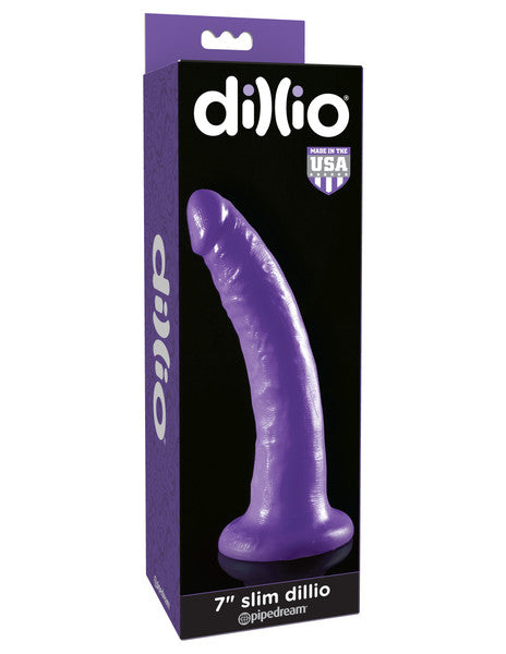 Pipedream Dillio 7" Slim Realistic Dildo - Purple