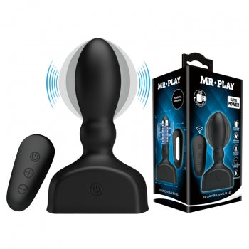 Mr Play by Baile Rechargeable Vibrating Inflatable Anal Plug with Remote