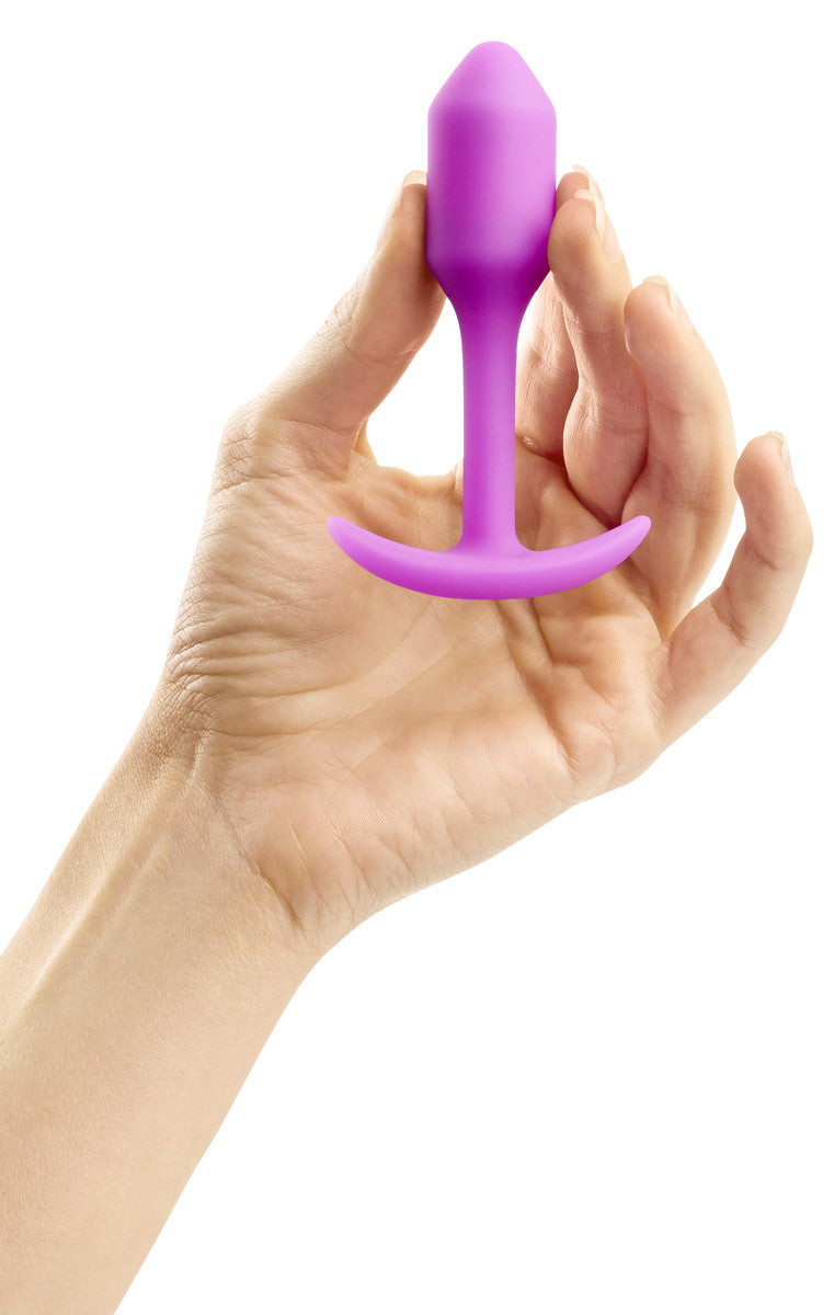 b-Vibe Snug Plug 1 Weighted Silicone Butt Plug - Fushia