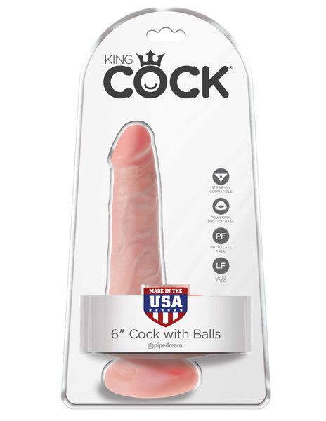 Pipedream King Cock 6" Cock with Balls - Light