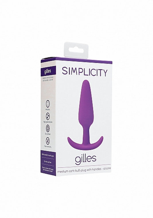 Shots Toys Simplicity Gillies Medium Cork Butt Plug - Purple